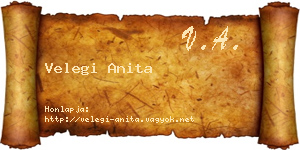 Velegi Anita névjegykártya